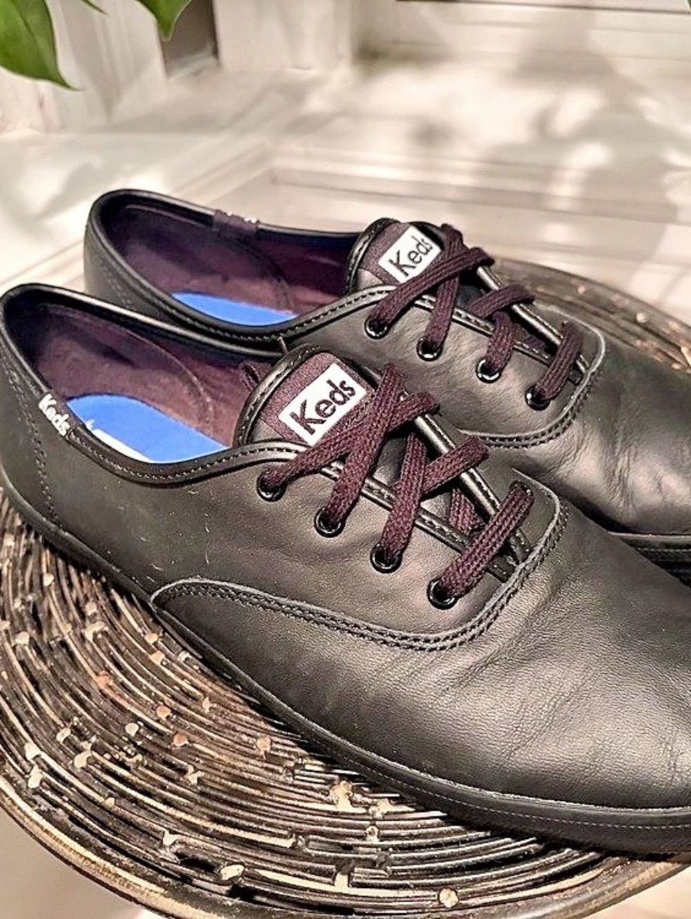 Keds Champion Original Leather Lace-Up Sneaker Black Lace-Up Sneakers